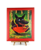 Big bad wolf art print Antoon Krings little red riding hood wall decor - £28.98 GBP