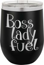 PhineFinds Funny Novelty Boss Lady Wine Tumbler - Boss Lady Fuel - 12oz Wine Tum - £15.35 GBP