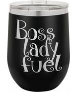 PhineFinds Funny Novelty Boss Lady Wine Tumbler - Boss Lady Fuel - 12oz ... - £15.41 GBP