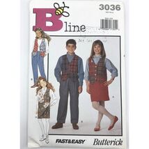 Butterick Sewing Pattern 3036 Vest Skirt Pants Boys Girls Size 7-14 UNCUT - $6.14