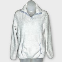EDDIE BAUER cream t snap pullover fleece jacket spring layer gorpcore si... - $19.35