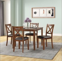 Cosmic Homes 5 Pc Dining Table Set for 4 Cherry | Kitchen Table and Chai... - £611.21 GBP