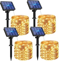 4 Pack Solar String Lights Outdoor 320LED 132FT Solar Fairy Lights Outdoor Water - £40.64 GBP