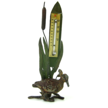 Antique Figural Metal Thermometer Duck in Water Reeds R. Hoehn Co. New Y... - £78.65 GBP