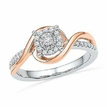 14K Two Tone Gold Over 1.50 Ct Round Simulated Diamond Engagement Weddin... - $1,252.47 MXN