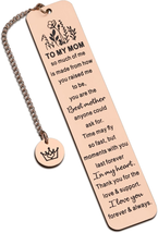 Gift for Mom Rose Gold Bookmark for Women Mothers Day Gift from Son Daughter Bir - £18.31 GBP