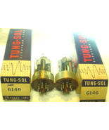 Pair NOS Tung-Sol 6146 RF Power Tube Fil 6.3 V 750V Plate Tested Mil Min... - $42.54