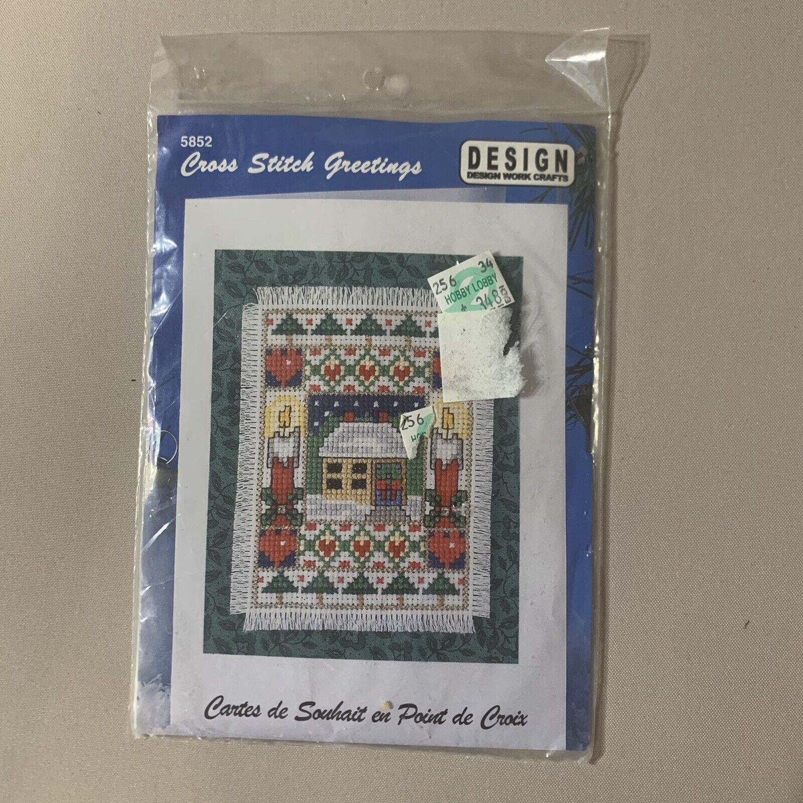 Cross Stitch Greetings 5852 by Design Works Candles Cottage Hearts Trees - $6.79
