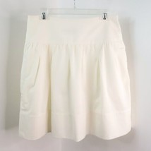 BCBG MaxAzria Women&#39;s 6 Ivory Cream Pleated Knee Length A-Line Pocketed Skirt - $15.00