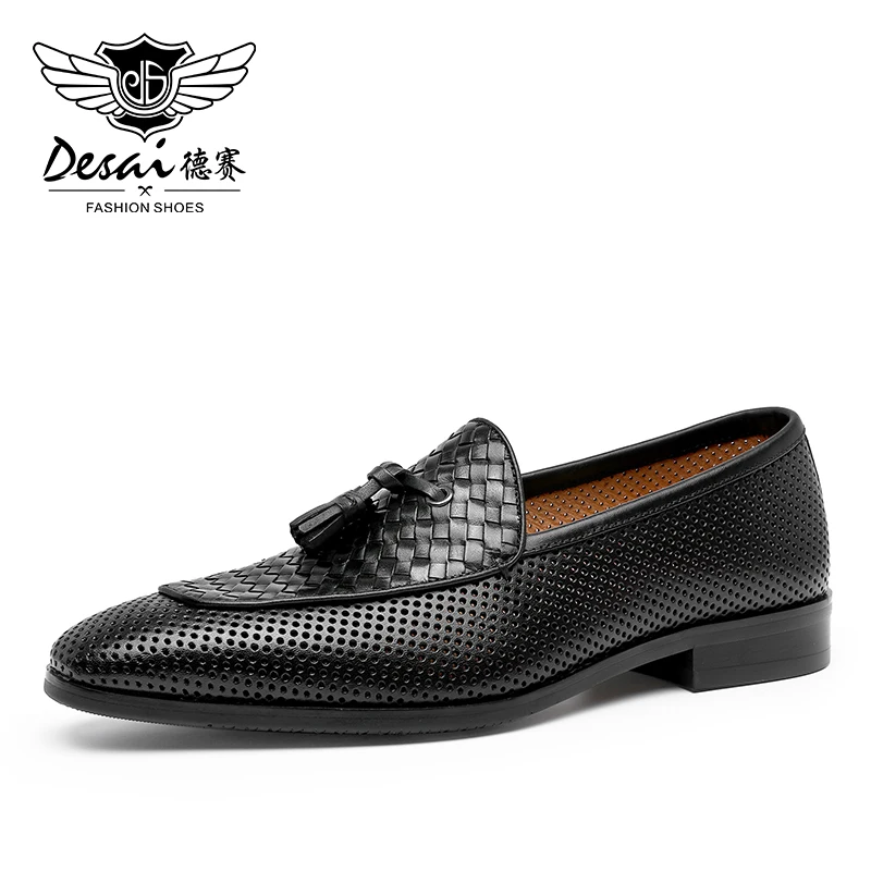  shoes for men easy wear black genuine leather surface fashion casual loafer breathable thumb200