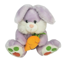 12&quot; VINTAGE BEST MADE TOYS PURPLE BUNNY RABBIT W CARROT STUFFED ANIMAL P... - £36.88 GBP