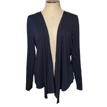 J. Jill Pure Jill Navy Blue Modal Jersey Open Front Cardigan Sweater Size L - £25.09 GBP