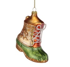 Demdaco Christmas Ornament Winter Duck  Boot Hand Blown Glass Multicolor Lodge - £9.32 GBP