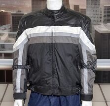 XElement Leather Motorcycle Jacket Mens L Black Reflective Waterproof Zi... - $114.22