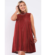 Women&#39;s  Plus Rust And Nude Illusion High Neck Swing Dress - $302.08 MXN