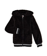 Wonder Nation Girls Sherpa Full Zip Hoodie Size MEDIUM 7/8 Black Metalli... - $367.59 MXN