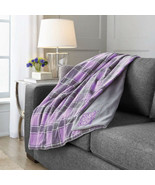 SUNBEAM HEATED THROW BLANKET MICROPLUSH GREY PURPLE PLAID HOCKEY FIGHTS ... - $59.99