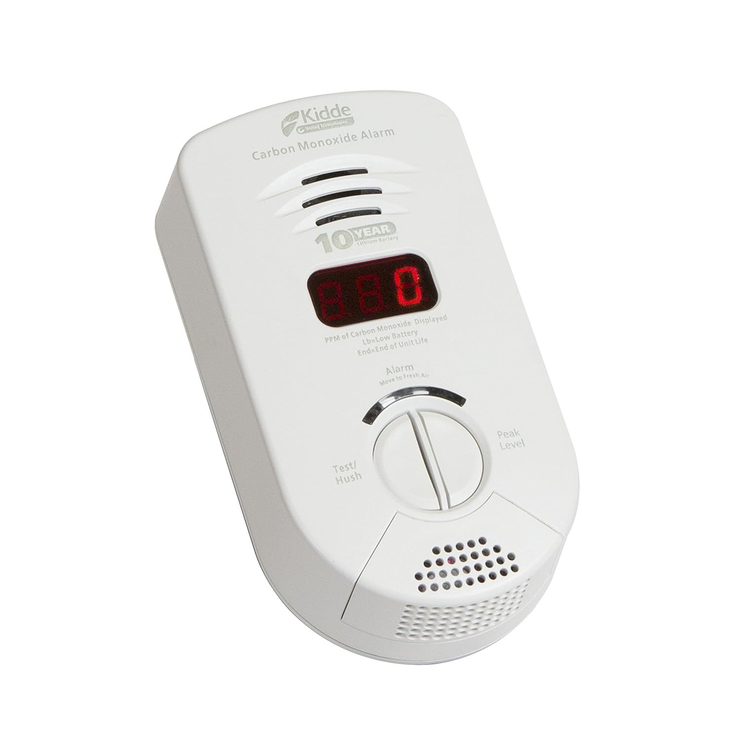 Kidde Carbon Monoxide Detector, Plug In Wall with 10-Year Battery Backup, Digita