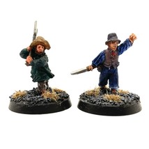 Hobbit Militia 2 Painted Miniatures Halfling Townsfolk Farm Middle-Earth - $20.99