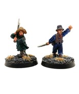 Hobbit Militia 2 Painted Miniatures Halfling Townsfolk Farm Middle-Earth - $20.99