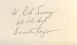 DONNA FARGO AUTOGRAPHED Hand SIGNED 3x5 INDEX CARD COUNTRY MUSIC To Rick... - $12.99