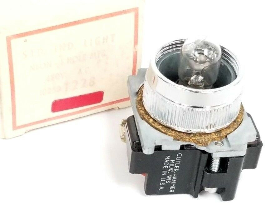 NIB CUTLER HAMMER 10250T228 INDICATOR LIGHT 440-480V NEON 1 HOLE MTG. - $48.95