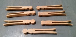 Vintage Wooden Clothes Pins Flat Head 4&#39;&#39; Long Lot 34 Laundry - £13.55 GBP