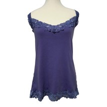 French Laundry Purple Lace Trim Camisole Tank Top Size 18/20 Ribbed Y2K ... - $24.70