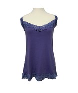 French Laundry Purple Lace Trim Camisole Tank Top Size 18/20 Ribbed Y2K ... - $454.56 MXN