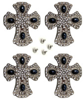 4 Conchos Rhinestone Horse Saddle Western Rodeo Bridle Crystal CO169 - $24.74