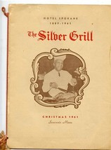 The Silver Grill Christmas 1961 Menu Hotel Spokane Washington FINAL DAY  - £203.99 GBP