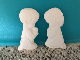 P1 - Praying Girl and Boy Magnets Bisque Ready-to-Paint, Unpainted, You ... - €1,74 EUR