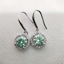 Classic S925 Silver Earrings Women 1CT Yellow Blue Green Pink Moissanite Pass Di - £122.07 GBP