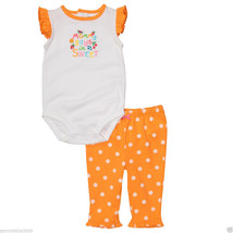 Carter&#39;s Baby Girl Flutter Sleeve 2-Piece Bodysuit  Set, Size 12 Months.NWT - £11.62 GBP