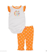 Carter&#39;s Baby Girl Flutter Sleeve 2-Piece Bodysuit  Set, Size 12 Months.NWT - $14.84