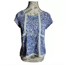Anthropologie Meadow Rue Blue/White Boho Top Size Small - $10.00