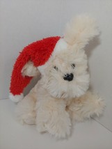 Inter-American Plush cream puppy dog wearing Santa hat shaggy furry Westie - £7.31 GBP