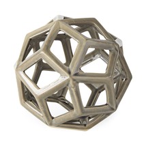 Khaki Crackle Glaze Ceramic Geometric Sculpture - $82.95