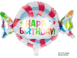 Foil Balloon Candy Sweets Decoration Adults Kids Happy Birthday Celebrate Party - £8.40 GBP