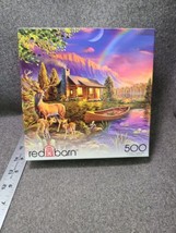 Cabin on Lake Puzzle 500 pc Ceaco Red Barn 18"x14" Age 14+ New Sealed - $7.59