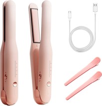 1&quot; Cordless Type-C Rechargeable Mini Hair Straightener, 2 in 1 Portable ... - £30.43 GBP