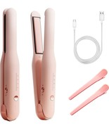 1&quot; Cordless Type-C Rechargeable Mini Hair Straightener, 2 in 1 Portable ... - £30.43 GBP