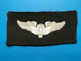WWII, AAF, BALOON OBSERVER, EMBROIDERED WING ON GABARDINE, 3 INCH, VINTAGE - $8.95