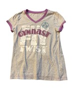 Justice Girls Gymnast Fly Twist Graphic Tee Size 12 Gray &amp; Purple Cotton... - $274.16 MXN