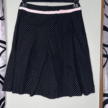 Polka Dot Pleated Black Pink Midi Skirt by Tracy Evans - £9.21 GBP