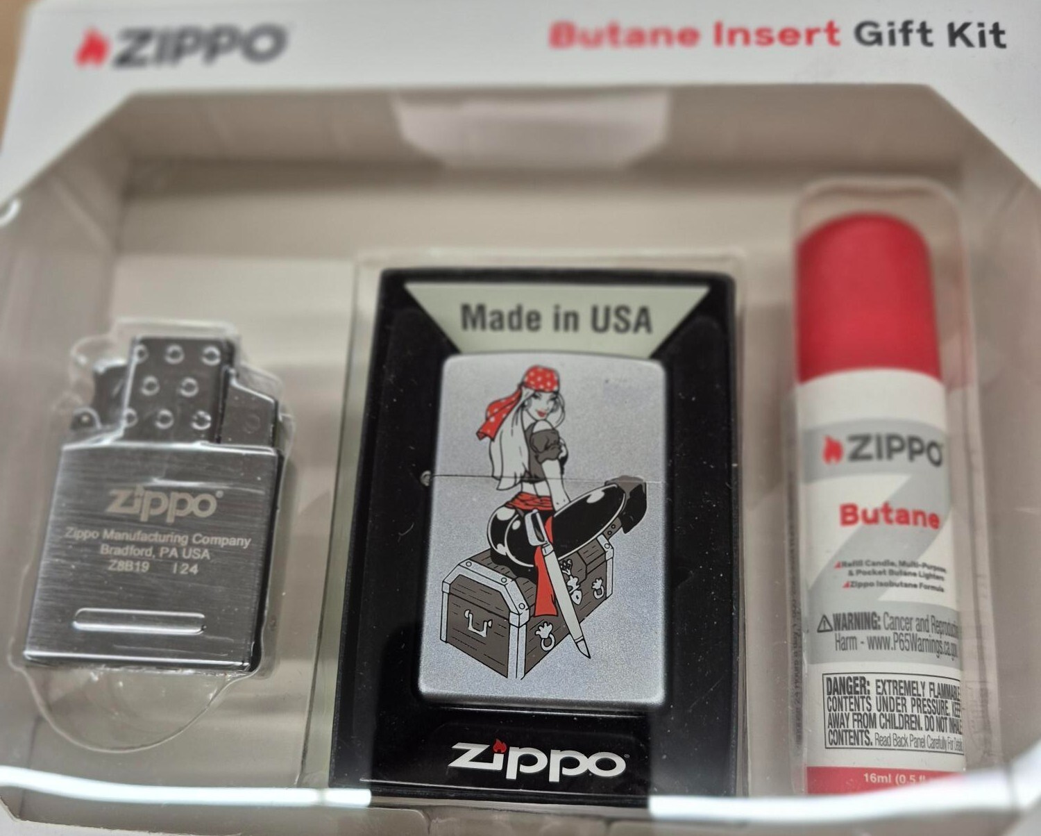 Rare Pirate Booty Pinup Zippo Lighter Gift Kit - $37.95