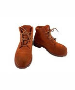 Timberland Combat Boot Youth Girls 1M Shoes Orange Suede Lace Up Ankle B... - $37.74 CAD