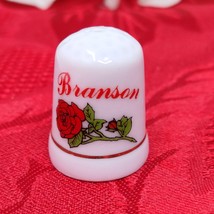 Branson Missouri Thimble Collectible Souvenir Ceramic Red Rose - €5,16 EUR
