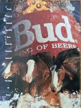 Budweiser Bud Light Beer Advertising Metal  Sign 8x12in Vintage Frogs Sp... - $24.74