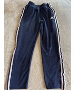Adidas Boys Navy Blue Heather White Side Stripe Athletc Pants Pockets 14-16 - $20.14 CAD